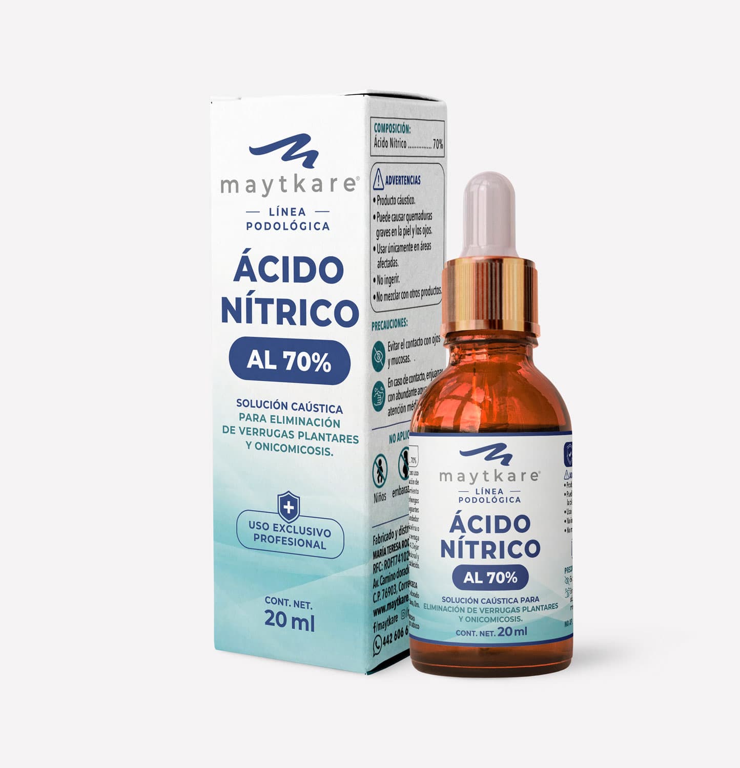 Ácido Nítrico al 70% Maytkare 20 ml