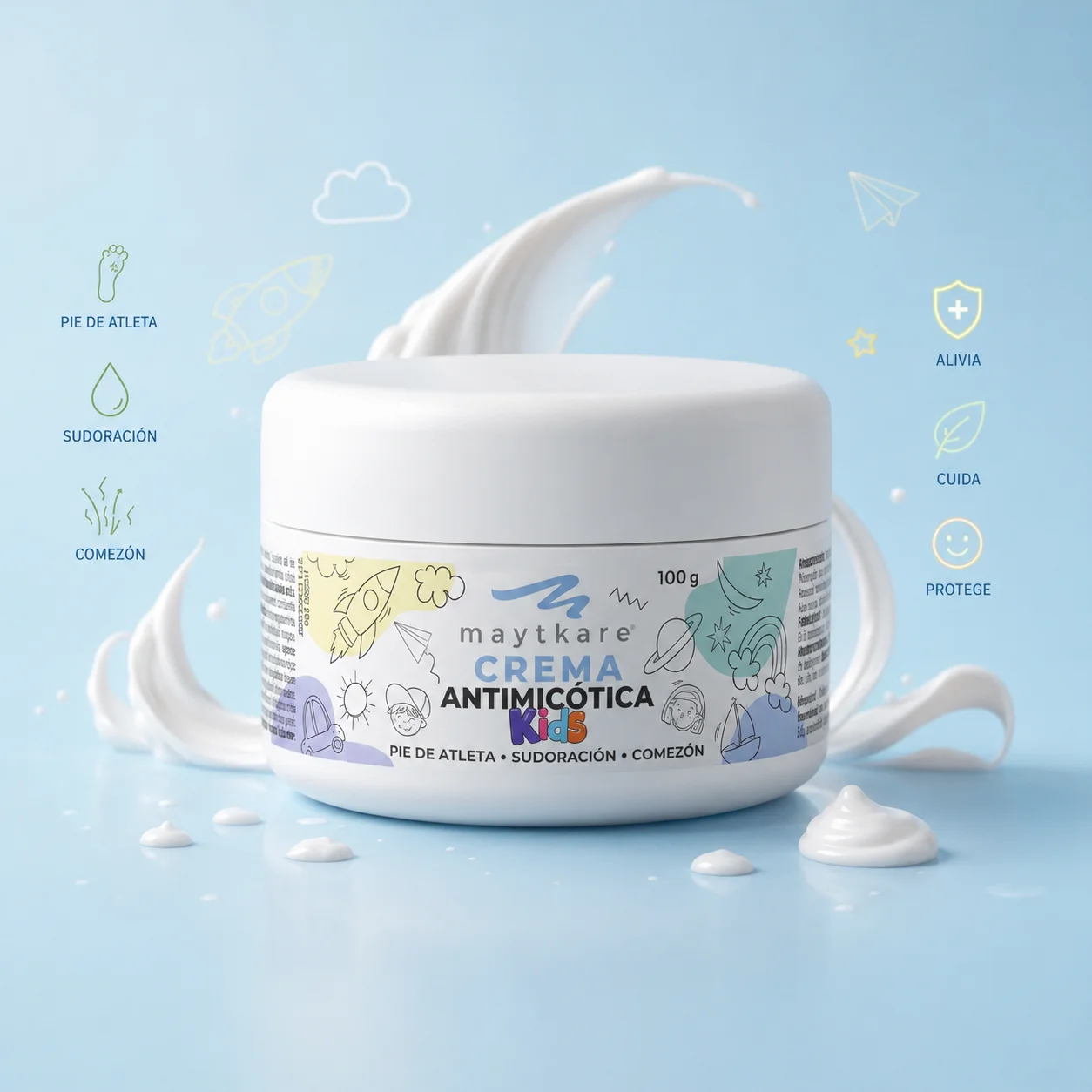 Crema Antimicótica Kids Maytkare para Pie de Atleta