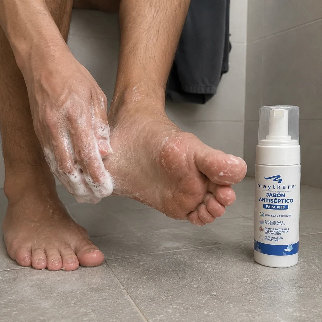 Uso de Jabón Antiséptico en Espuma Maytkare 150 ml